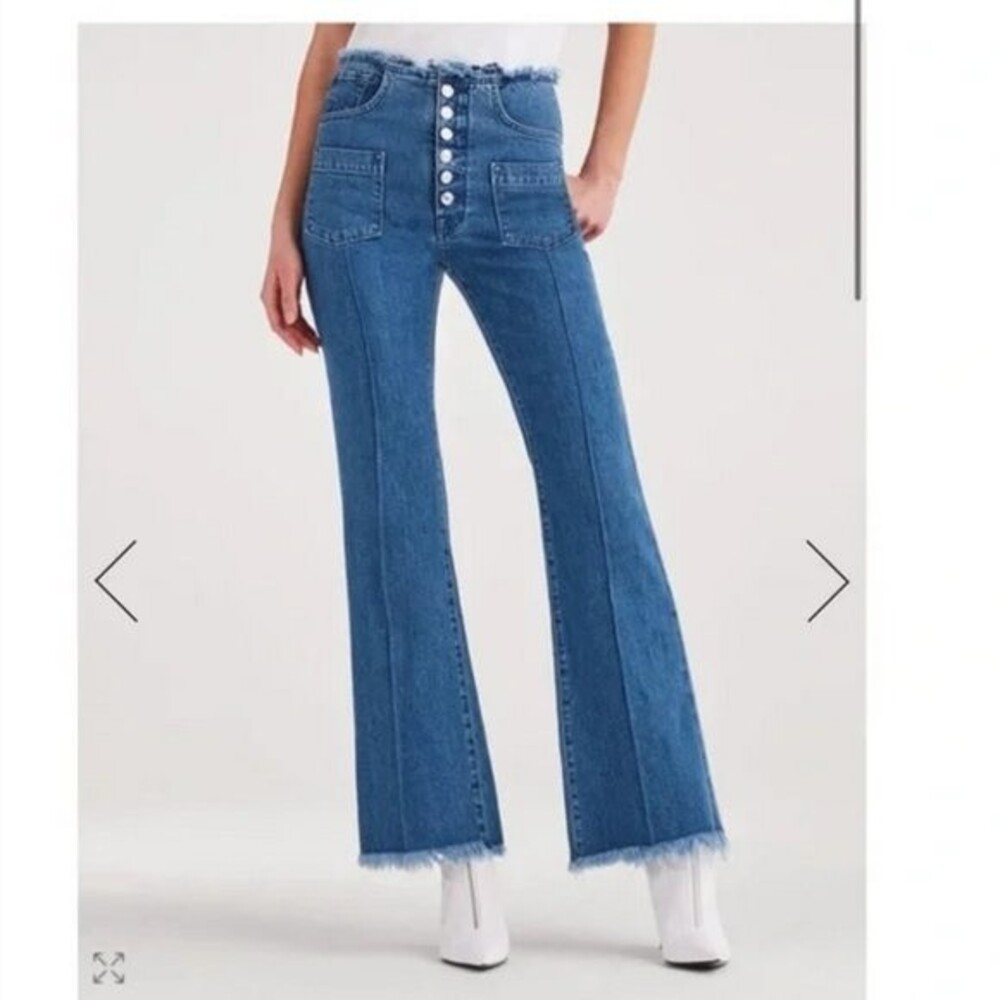 Marques Almeida X 7 for all mankind Collaboration Raw Hem Flare  jeans
